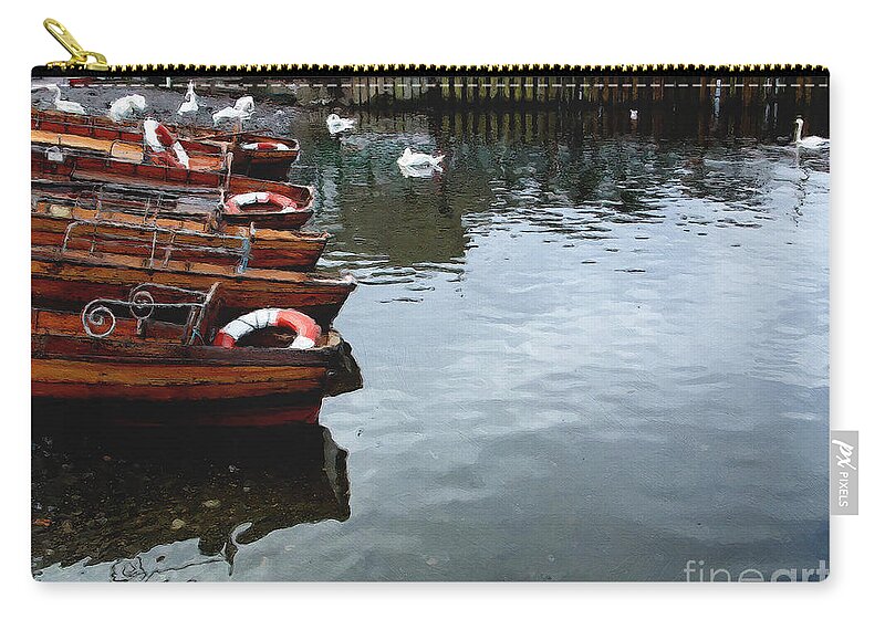 Lake Windermere Carry-all Pouch featuring the photograph Windermere Swans by Brian Watt