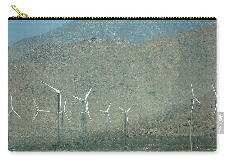 Windmill Carry-all Pouch featuring the photograph Windmills of Palm Springs by Roxy Rich