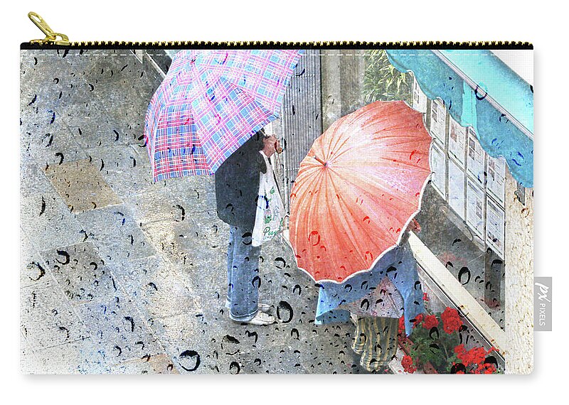 Venice Zip Pouch featuring the digital art Window-Shopping Weather by Mariarosa Rockefeller