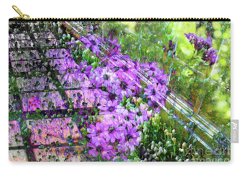 Flowers Zip Pouch featuring the photograph Windowpanes and Wildflowers by Katherine Erickson