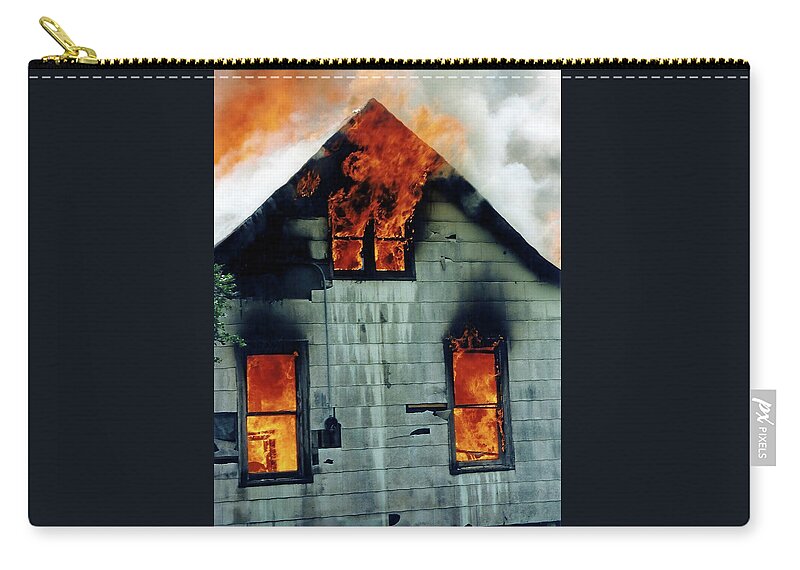 Windows Aflame Zip Pouch featuring the photograph Windows Aflame by Jennifer Robin