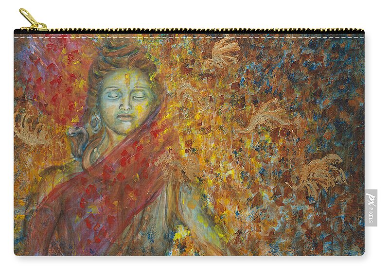 Shiva Zip Pouch featuring the painting Winds Of Change by Nik Helbig