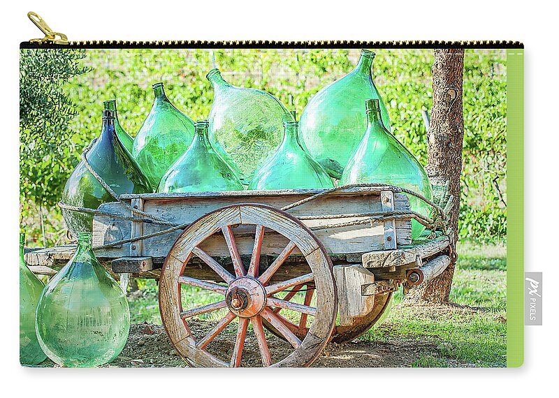 Tuscany Carry-all Pouch featuring the photograph Wine Cart by Marla Brown