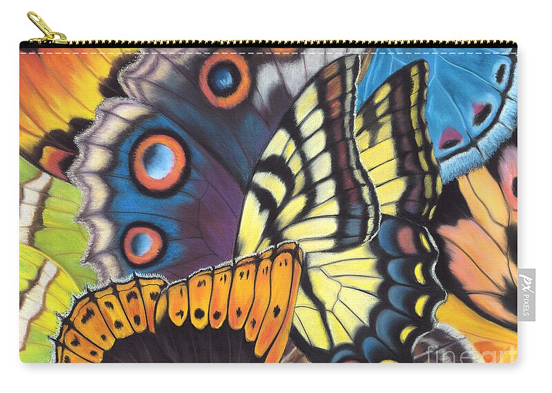 Butterflies Zip Pouch featuring the painting Wings of North Amerca by Lucy Arnold