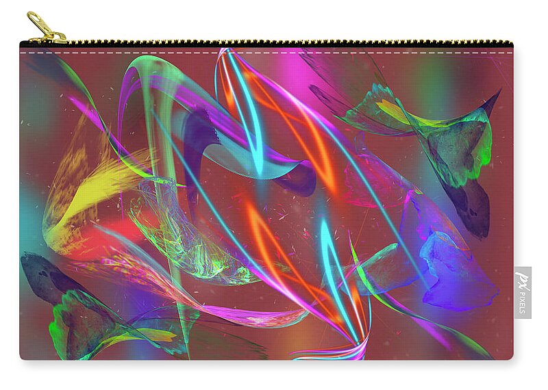 Abstract Digital Art Zip Pouch featuring the digital art Wings of Paradise by Art by Gabriele
