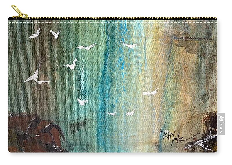 Waterfall Zip Pouch featuring the painting Wings by Robert Yonke