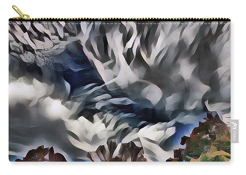 Clouds Carry-all Pouch featuring the mixed media Winter Clouds Gather by Christopher Reed
