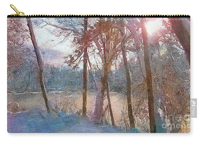 Winter Zip Pouch featuring the painting Winter Dream by Angie Braun