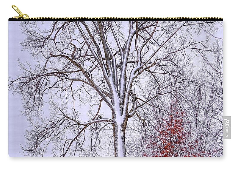 White Zip Pouch featuring the photograph Winter, i don't wanna a lose red by Carl Marceau