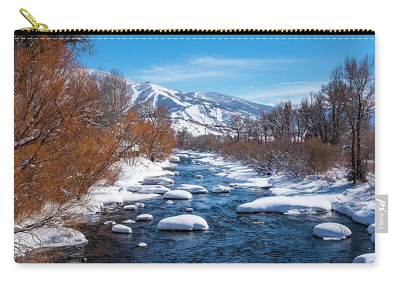 Steamboat Zip Pouch featuring the photograph Winter In Steamboat by Michael Smith
