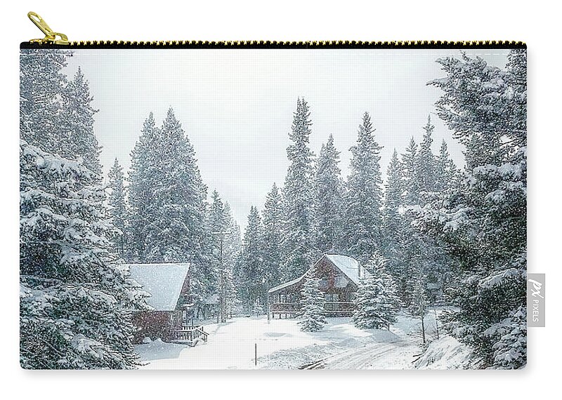 Taos Zip Pouch featuring the photograph Winter in Wonderland from Red River NM by Elijah Rael
