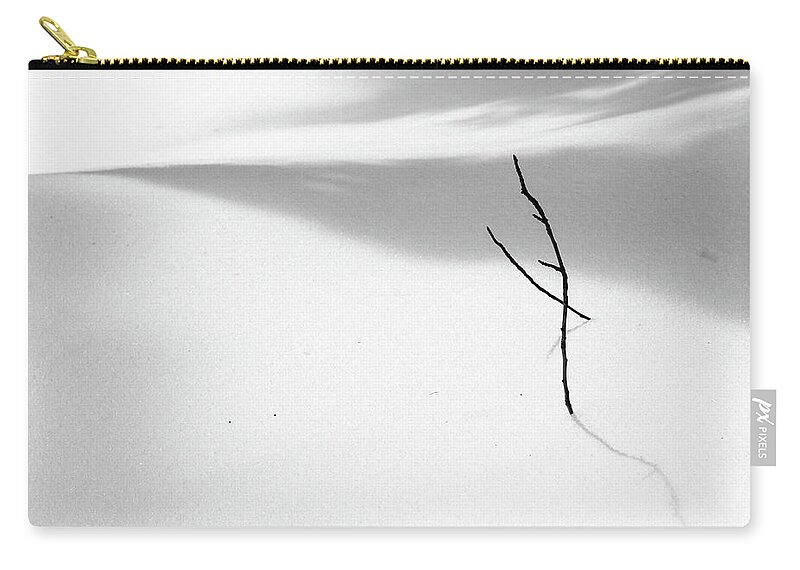 Snow Zip Pouch featuring the photograph Winter Minimalism by Martin Vorel Minimalist Photography