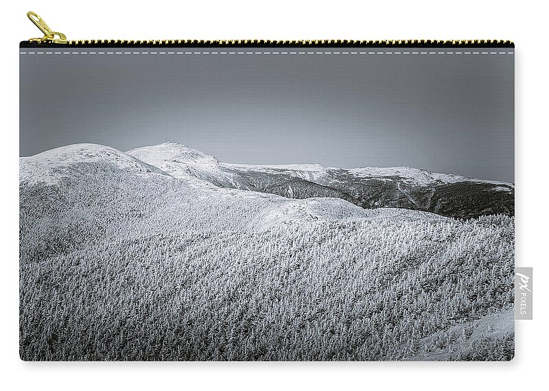 Alp Zip Pouch featuring the photograph Winter Mountains In The Blue Hour by Jeff Sinon