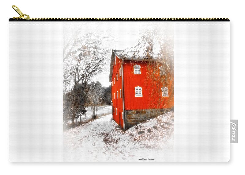 Barn Carry-all Pouch featuring the photograph Winter Ohio Barn by Mary Walchuck