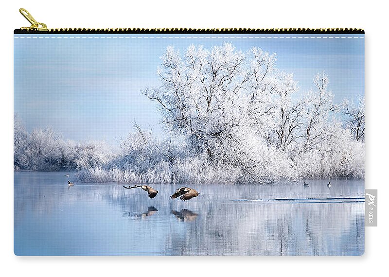 Winter Zip Pouch featuring the photograph Winter Reflection by Judi Dressler