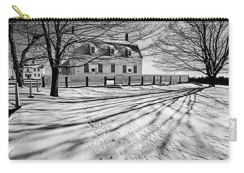 Shadow Zip Pouch featuring the photograph Winter Shadow by Steve Brown