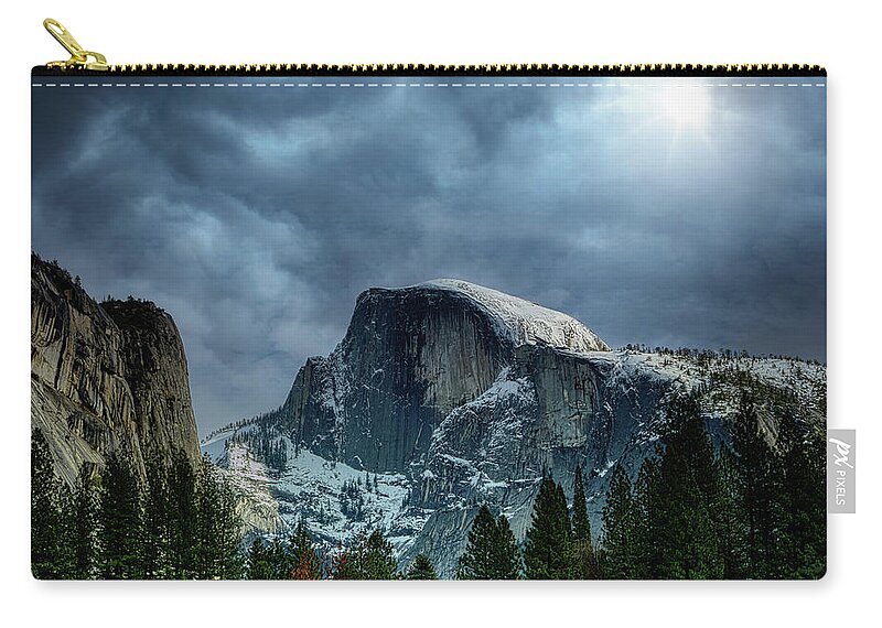 Landscape Zip Pouch featuring the photograph Winter Storm Under The Sun by Romeo Victor