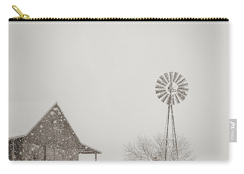 Texas Lanscape Zip Pouch featuring the photograph Winter Wonder Ranch by Pamela Steege