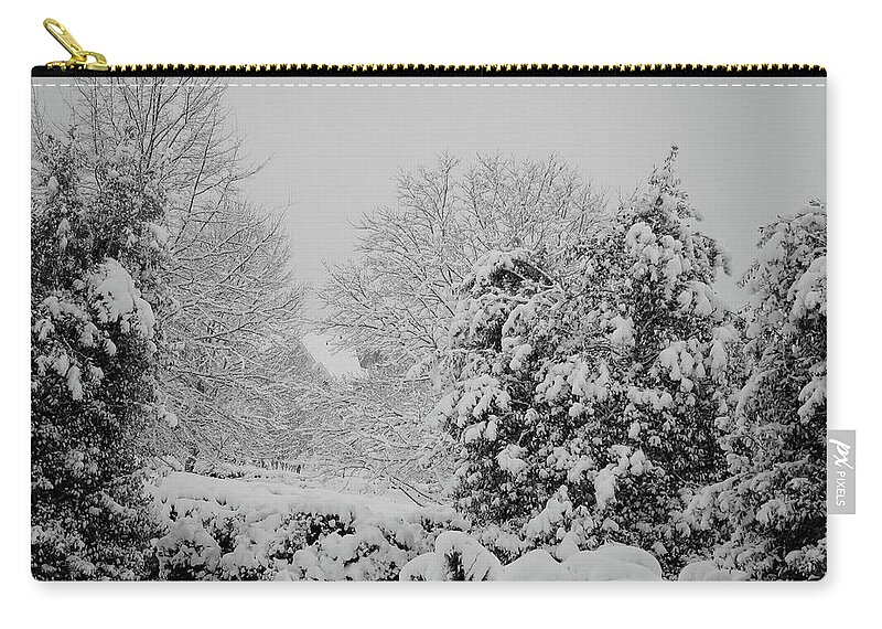 Landscape Zip Pouch featuring the photograph Winter Wonderland by Carol Whaley Addassi