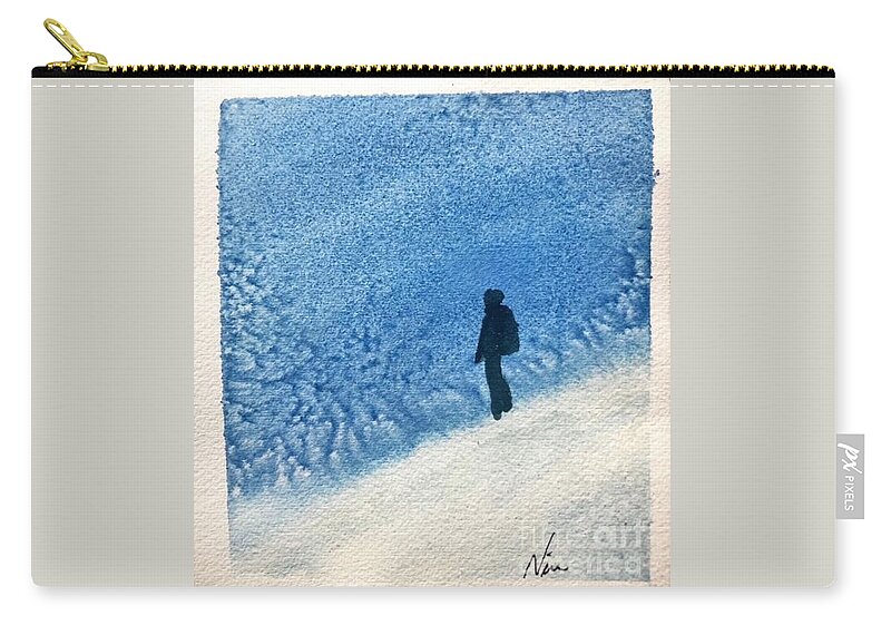 Winter Wonders Zip Pouch featuring the painting Winter Wonders by Nina Jatania