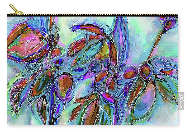 Winterberry Carry-all Pouch featuring the digital art Winterberry by Robin Valenzuela