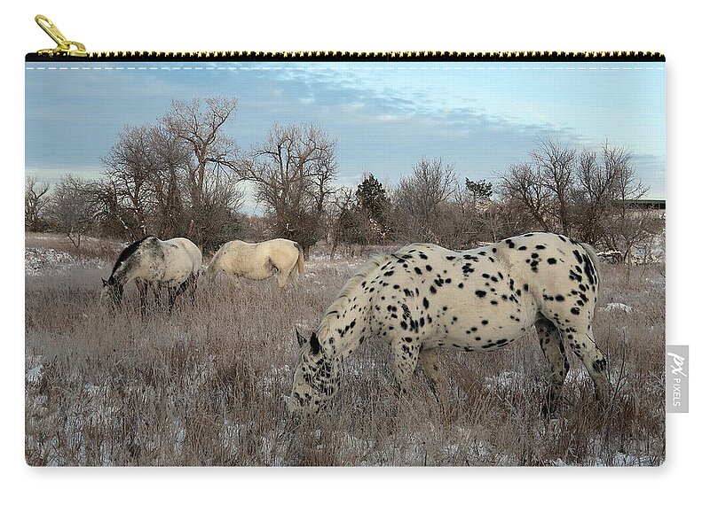 Winter Zip Pouch featuring the photograph Winter's Arrival by Katie Keenan