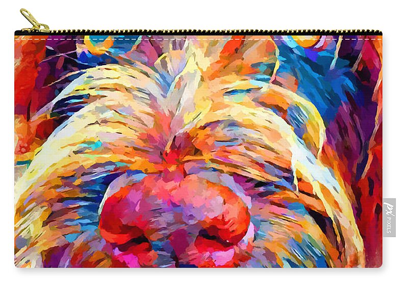 Canine Zip Pouch featuring the painting Wirehaired Pointing Griffon by Chris Butler