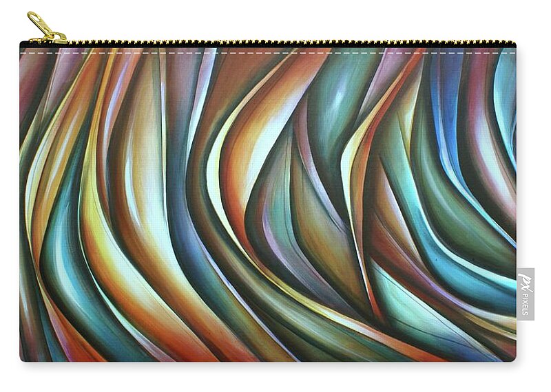 Multicolor Zip Pouch featuring the painting Wisp by Michael Lang