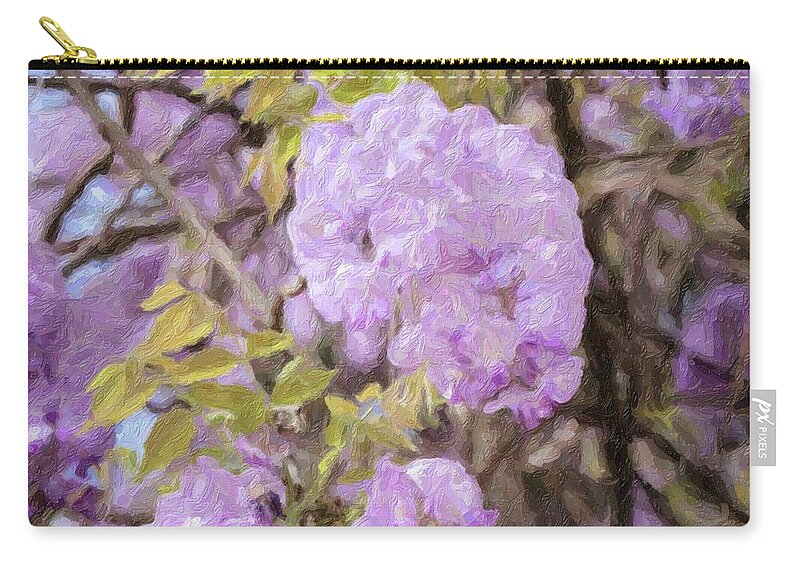 Wisteria Zip Pouch featuring the photograph Wisteria Bloom by Carolyn Ann Ryan