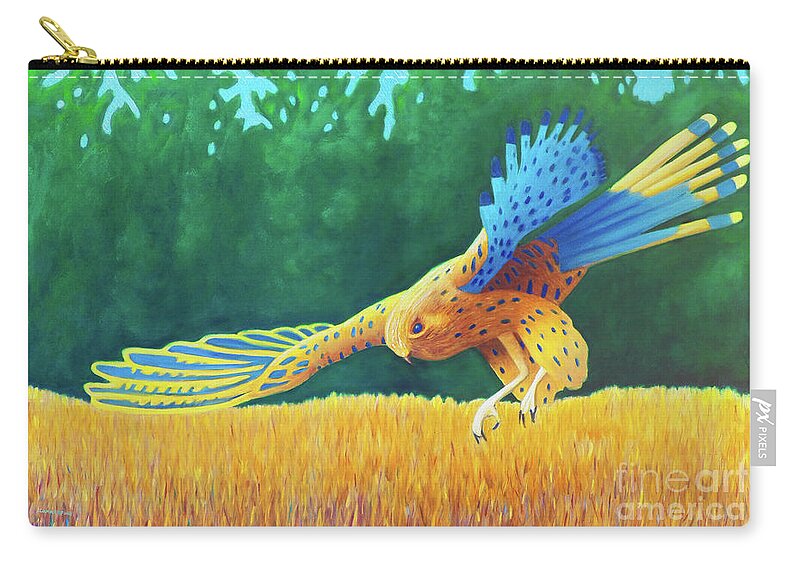 Hawk Zip Pouch featuring the painting With These Wings by Brian Commerford