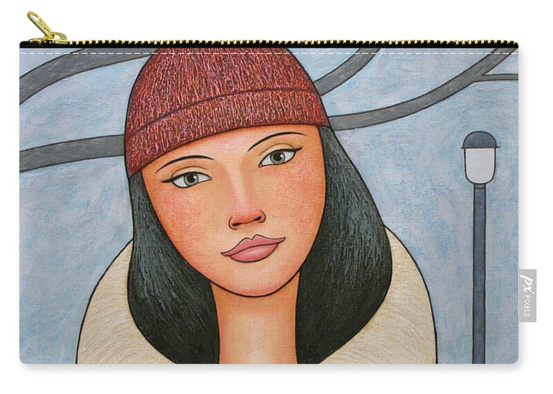 Winter Zip Pouch featuring the painting Winter 2018 by Norman Engel