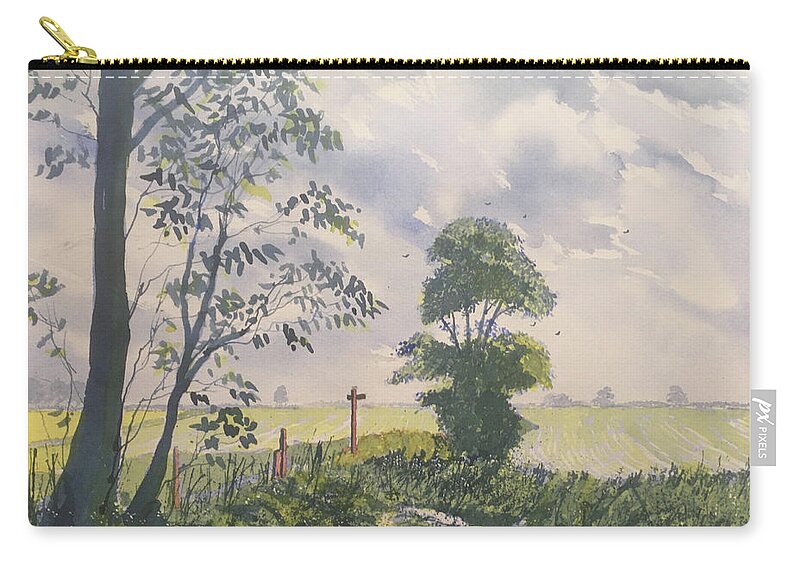 Watercolour Zip Pouch featuring the painting Woldgate from Zig Zag Wood by Glenn Marshall