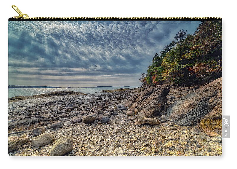 Freeport Maine Zip Pouch featuring the photograph Wolfe Neck Woods by Penny Polakoff