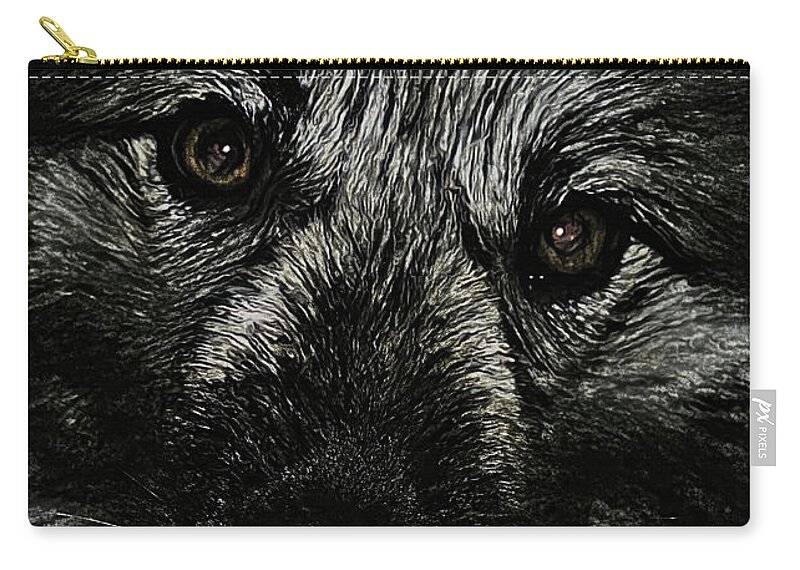 Dog Zip Pouch featuring the photograph Wolfie by Kristalin Davis