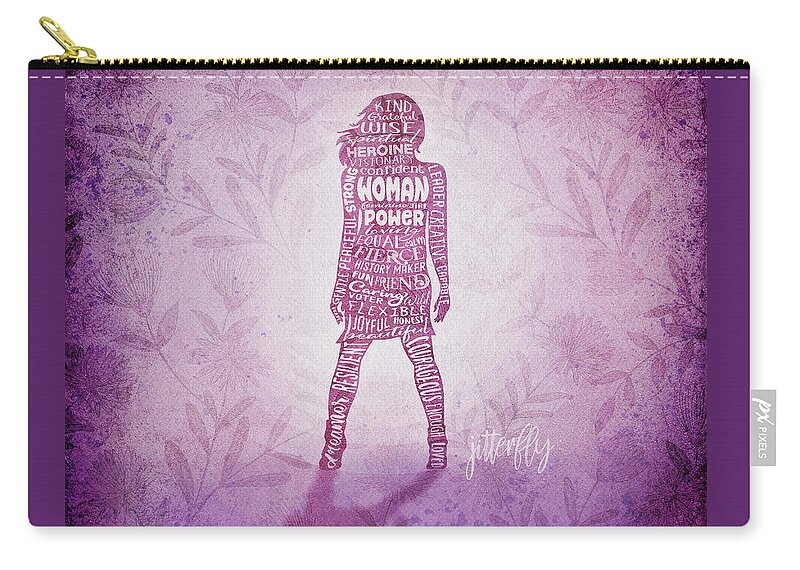 Woman Carry-all Pouch featuring the digital art Woman Power Superhero by Laura Ostrowski