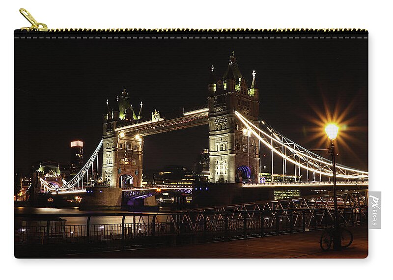Sky Carry-all Pouch featuring the photograph Tower Bridge with LED lighting by Vaclav Sonnek