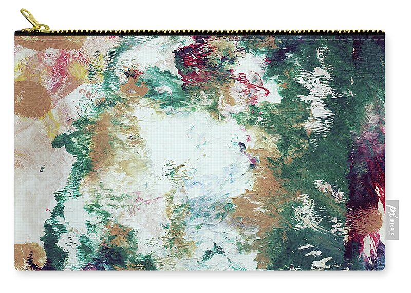 Abstract Zip Pouch featuring the mixed media Wonderland 5- Art by Linda Woods by Linda Woods