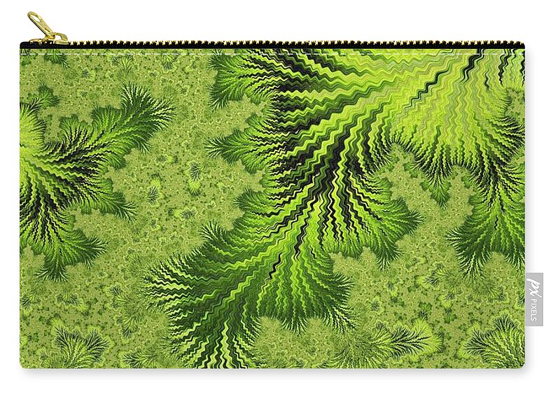 Fractal Zip Pouch featuring the digital art Wood Element #6 by Mary Ann Benoit