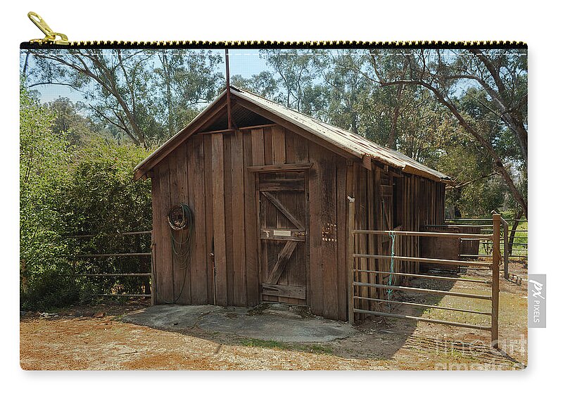 Barn Zip Pouch featuring the photograph Wooden Barn, Bella Vista on Blackwood, Bridgetown, Western Austr by Elaine Teague