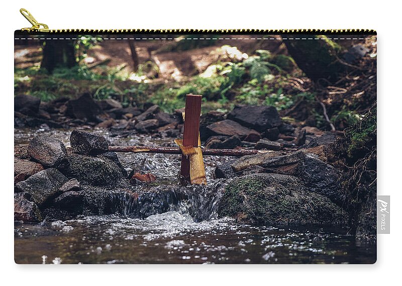Generate Carry-all Pouch featuring the photograph Wooden mill driven by a river by Vaclav Sonnek