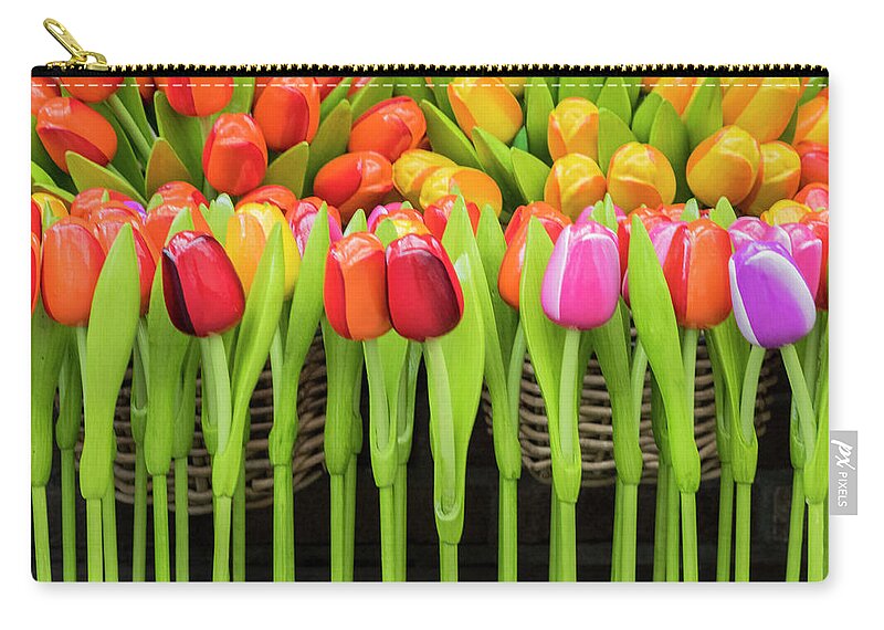 Agricultural Zip Pouch featuring the photograph Wooden Tulips by Eggers Photography