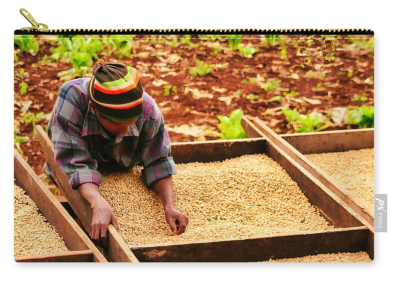 Horizontal Zip Pouch featuring the photograph Working on the Coffee Plantation by Bruce Block
