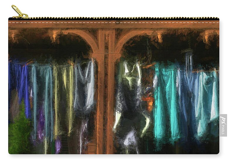 Bristol Zip Pouch featuring the photograph Workout Washdays Impressions by Wayne King