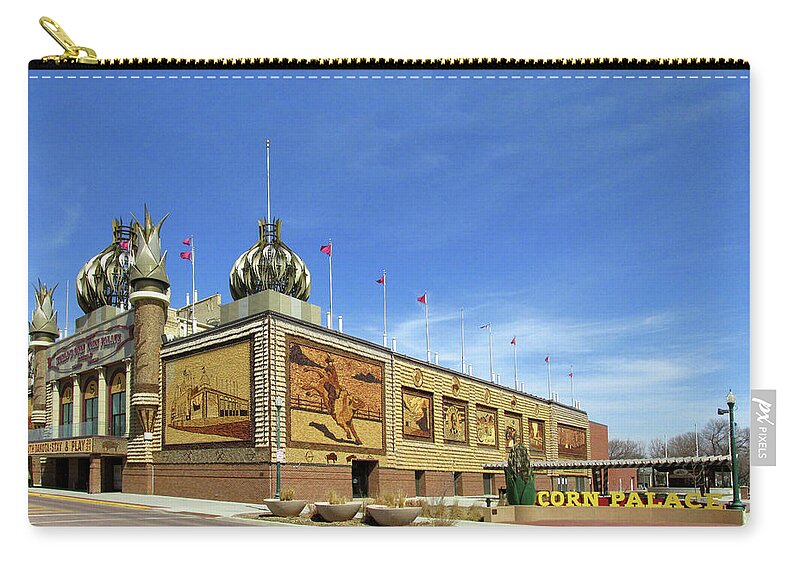 Corn Zip Pouch featuring the photograph Worlds Only Corn Palace 2020-2021 by Richard Stedman