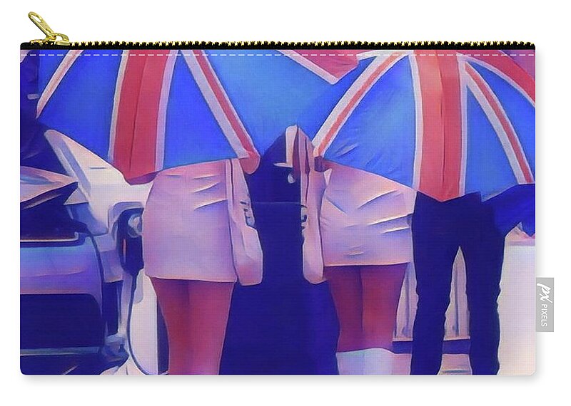 British Flag Zip Pouch featuring the painting WOW by Kurt Hausmann