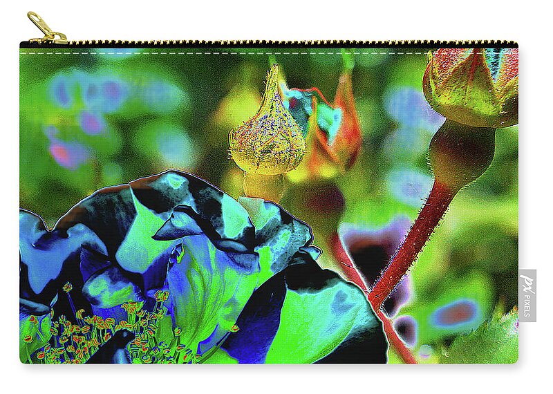 Rose Carry-all Pouch featuring the digital art Wow Rose by Nancy Olivia Hoffmann
