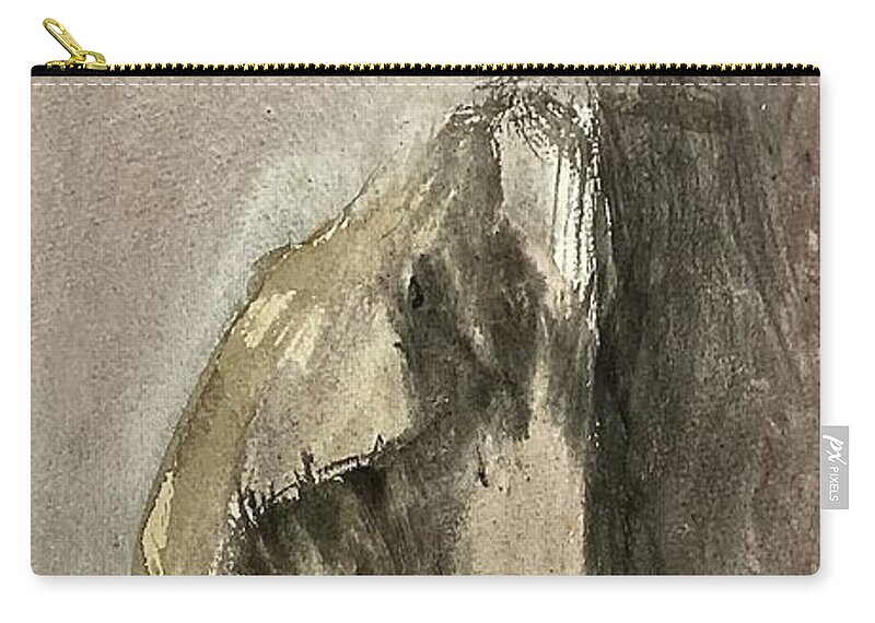 Pigment Zip Pouch featuring the painting Wrapped Figure by David Euler