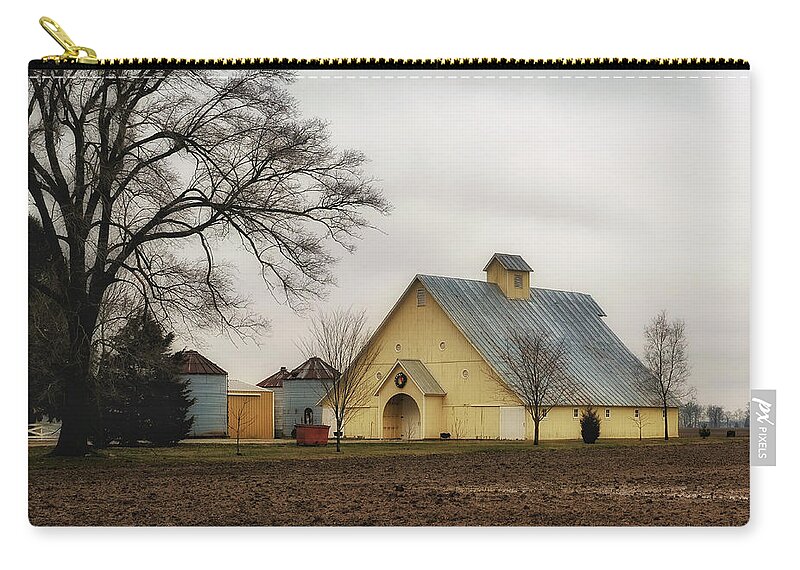 Barn Zip Pouch featuring the photograph Wrapped in Yellow by Andrea Platt