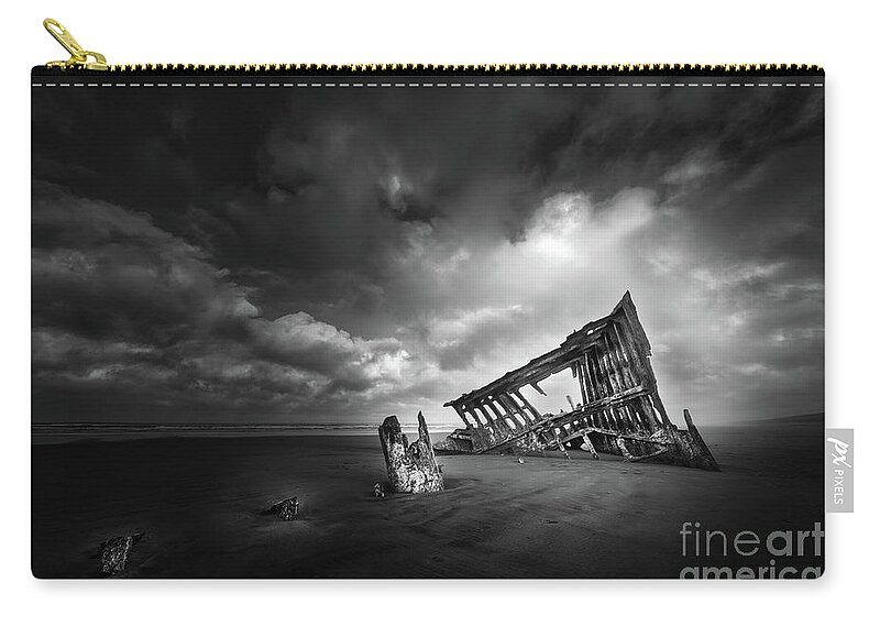 Peter Iredale Zip Pouch featuring the photograph Wreck Of The Peter Iredale by Doug Sturgess