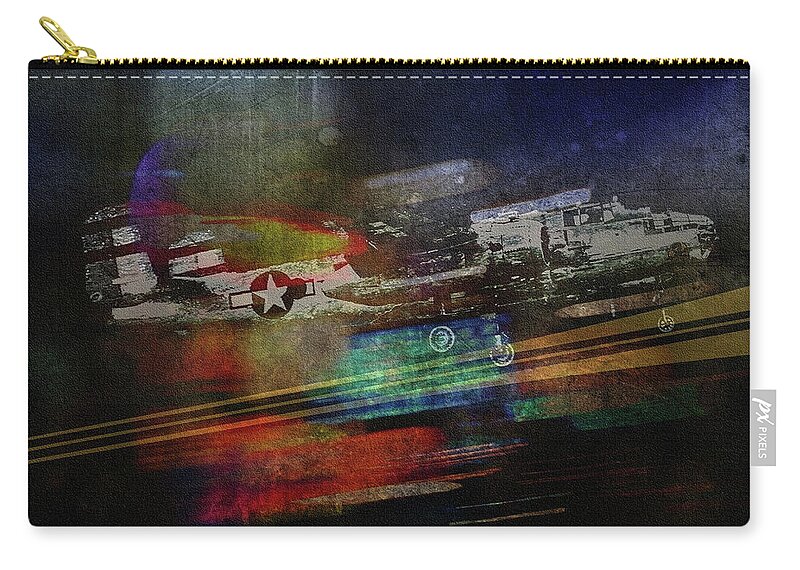 Wwii Bomber Zip Pouch featuring the digital art WWII Bomber by Krista Droop